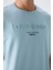 Açık Mavi Pamuklu Kalın Yumuşak Dokulu Oversize Fit Baskılı Erkek T-Shirt - 88328 3