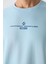 Açık Mavi Pamuklu Kalın Yumuşak Dokulu Oversize Fit Baskılı Erkek T-Shirt - 88321 2