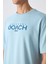 Açık Mavi Pamuklu Kalın Yumuşak Dokulu Oversize Fit Baskılı Erkek T-Shirt - 88329 3