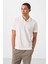 Ekru Basic Logolu Standart Kalıp Triko Polo Yaka Erkek T-Shirt - 87748 4