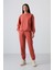 Tarçın Basic Pamuklu O Yaka Oversize Lastik Paça Kadın Eşofman Takım - 95287 1
