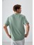Açık Yeşil %100 Pamuk Kalın Yumuşak Dokulu Oversize Fit Basic Erkek T-Shirt - 88353 5