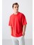 Fiesta Pamuklu Kalın Yüzeyi Dokulu Oversize Fit Basic Erkek T-Shirt - 88337 1