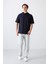 Lacivert Pamuklu Kalın Yumuşak Dokulu Oversize Fit Basic Erkek T-Shirt - 88352 2