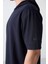 Lacivert Pamuklu Kalın Yumuşak Dokulu Oversize Fit Basic Erkek T-Shirt - 88352 3