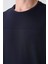 Lacivert Pamuklu Kalın Yumuşak Dokulu Oversize Fit Basic Erkek T-Shirt - 88349 3
