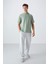 Açık Yeşil Pamuklu Kalın Yumuşak Dokulu Oversize Fit Basic Erkek T-Shirt - 88352 3