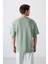 Açık Yeşil Pamuklu Kalın Yumuşak Dokulu Oversize Fit Baskılı Erkek T-Shirt - 88324 5