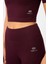 Bordo Yüksek Bel Kapri-Crop T-Shirt Slim Fit Kadın Tayt Takım - 95285 2