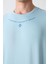 Açık Mavi Pamuklu Kalın Yumuşak Dokulu Oversize Fit Baskılı Erkek T-Shirt - 88343 3