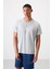 Gri Polyester Nefes Alan Dokulu İnce Esnek Standart Fit Erkek Performans T-Shirt - 88391 1