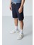 Lacivert Pamuklu Kalın Yumuşak Dokulu Standart Fit Basic Erkek Şort - 81275 3
