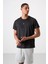 Siyah Polyester Nefes Alan Dokulu İnce Esnek Standart Fit Erkek Performans T-Shirt - 88391 4