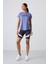 Eflatun Polyester Nefes Alan Dokulu İnce Esnek Standart Fit Performans Kadın T-Shirt - 97283 3
