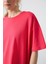 Rose Penye Modal Yumuşak Tuşeli Oversize Fit Basic Kadın T-Shirt- 97285 2