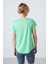 Su Yeşili Polyester Nefes Alan Dokulu İnce Esnek Standart Fit Performans Kadın T-Shirt - 97283 5