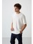 Ekru - Lacivert Pamuklu Kalın Yumuşak Dokulu Oversize Fit Basic Erkek Eşofman Takım - 85251 2