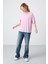 Pembe Penye Modal Yumuşak Tuşeli Oversize Fit Basic Kadın T-Shirt- 97285 2