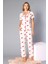 Boydan Düğmeli Kısa Kollu Gömlek Pijama Takımı - Yazlık Kalp Desenli Yumuşak Milan Kumaş - Poppy 58-06 1