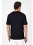 Siyah Bisiklet Yaka Kısa Kol Slim Fit Pamuklu Tişört 1011250191 4