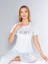 Kısa Kollu Bisiklet Yaka Pijama Takımı - Yazlık Kalp Desenli Yumuşak Milan Kumaş - Poppy 58-02 1