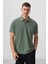 Açık Yeşil Basic Göğüs Logolu Standart Kalıp Triko Polo Yaka Erkek T-Shirt - 87768 1