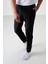Siyah İnce Yumuşak Comfort Fit Erkek Eşofman Alt - 82119 2