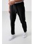 Siyah İnce Yumuşak Comfort Fit Erkek Eşofman Alt - 82119 3