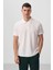 Tommy Life Ekru Basic Göğüs Logolu Standart Kalıp Triko Polo Yaka Erkek T-Shirt - 87768 1