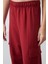 Koyu Kırmızı Kargo Cepli Ön Dikiş Detaylı Geniş Paça Kız Çocuk Eşofman Altı - 75143 3