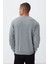 Gri Melanj Kompakt Pamuklu Kalın Pürüzsüz Dokulu O Yaka Standart Fit Erkek Sweatshirt -88405 5