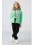 Su Yeşil Kalın Yumuşak Dokulu Standart Fit Nakışlı Polar Kız Çocuk Sweatshirt - 75154 1