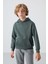 Haki Pamuklu Kalın İçi Tüylü Yumuşak Dokulu Standart Fit Baskılı Erkek Çocuk Sweatshirt - 11215 1