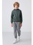 Haki Pamuklu Kalın İçi Tüylü Yumuşak Dokulu Standart Fit Baskılı Erkek Çocuk Sweatshirt - 11215 2