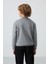 Gri Melanj Pamuklu Kalın İçi Tüylü Yumuşak Dokulu Standart Fit Nakışlı Erkek Çocuk Sweatshirt - 11232 5