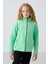 Su Yeşil Kalın Yumuşak Dokulu Standart Fit Nakışlı Polar Kız Çocuk Sweatshirt - 75154 4