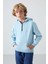 Açık Mavi Pamuklu Kalın İçi Tüylü Yumuşak Dokulu Standart Fit Nakışlı Erkek Çocuk Sweatshirt - 11244 1