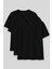 Oversize Fit Basic O Yaka 3lü Paket Siyah Kadın T-Shirt 97285 1