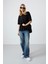 Oversize Fit Basic O Yaka 3lü Paket Siyah Kadın T-Shirt 97285 2