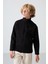Siyah Pamuklu Kalın İçi Tüylü Yumuşak Dokulu Standart Fit Nakışlı Erkek Çocuk Sweatshirt - 11245 4