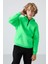 Neon Yeşil Pamuklu Kalın İçi Tüylü Yumuşak Dokulu Standart Fit Nakışlı Erkek Çocuk Sweatshirt - 11244 1