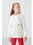 Ekru Pamuklu Içi Tüylü Yumuşak Dokulu Standart Fit Nakışlı Kız Çocuk sweatshirt - 75149 4