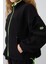 Siyah Kalın Yumuşak Dokulu Standart Fit Nakışlı Polar Kız Çocuk Sweatshirt - 75157 2