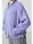 Eflatun Kalın Yumuşak Dokulu Standart Fit Nakışlı Polar Kız Çocuk Sweatshirt - 75157 3
