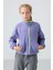 Eflatun Kalın Yumuşak Dokulu Standart Fit Nakışlı Polar Kız Çocuk Sweatshirt - 75157 4