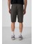 Antrasit Standart Fit Dokuma Hafif Esnek Chino Erkek Şort - 81290 5