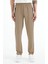 Bej Erkek Fermuarlı Üç Cepli Standart Kalıp Klasik Paça Eşofman Alt - 84768 2