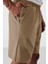 Bej Polyester Kalın Yumuşak Comfort Fit Erkek Şort - 81268 5