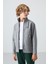 Gri Melanj Pamuklu Kalın İçi Tüylü Yumuşak Dokulu Standart Fit Nakışlı Erkek Çocuk Sweatshirt - 11245 4
