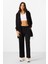 Siyah Dik Yaka Fermuarlı Pamuklu Kadın Eşofman Tunik Takım - 95346 1